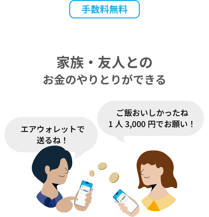 家族・友人とのお金のやりとりができる