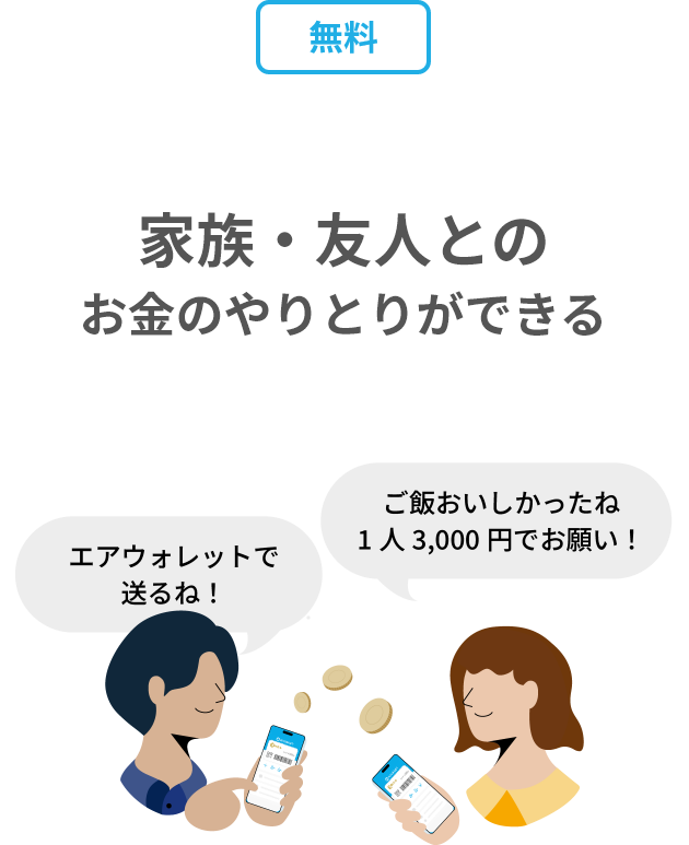 家族・友人とのお金のやりとりができる