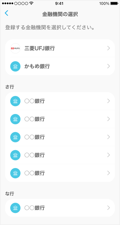 金融機関の選択