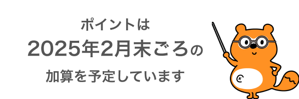 ポイントは2025年2月末ごろの加算を予定しています