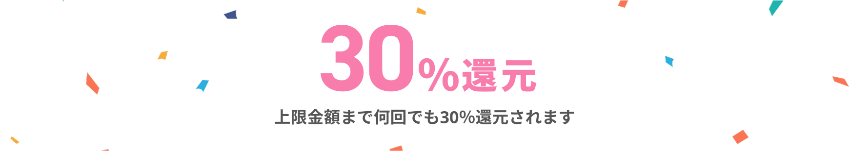 30%還元上限金額まで何回でも30%還元されます