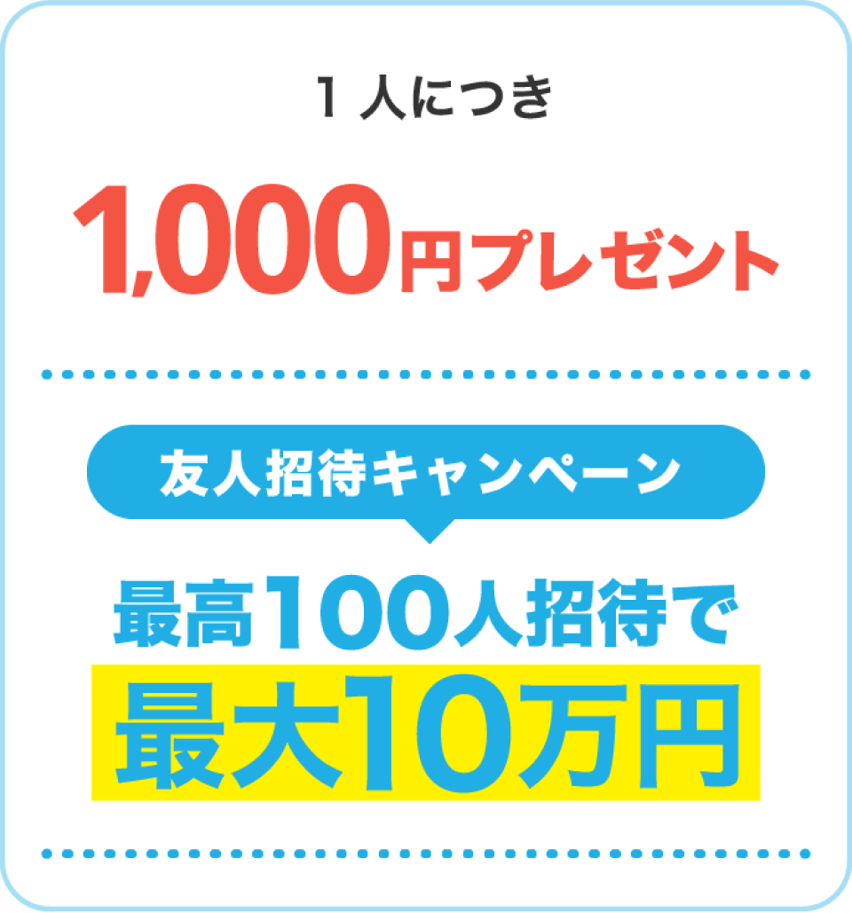 1人につき1000円プレゼント