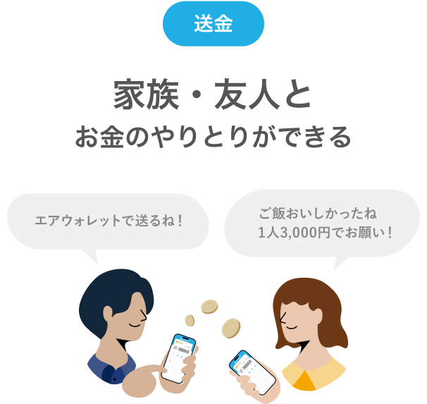 送金 家族・友人とお金のやりとりができる