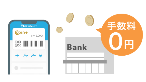 手数料0円で銀行に出金できる