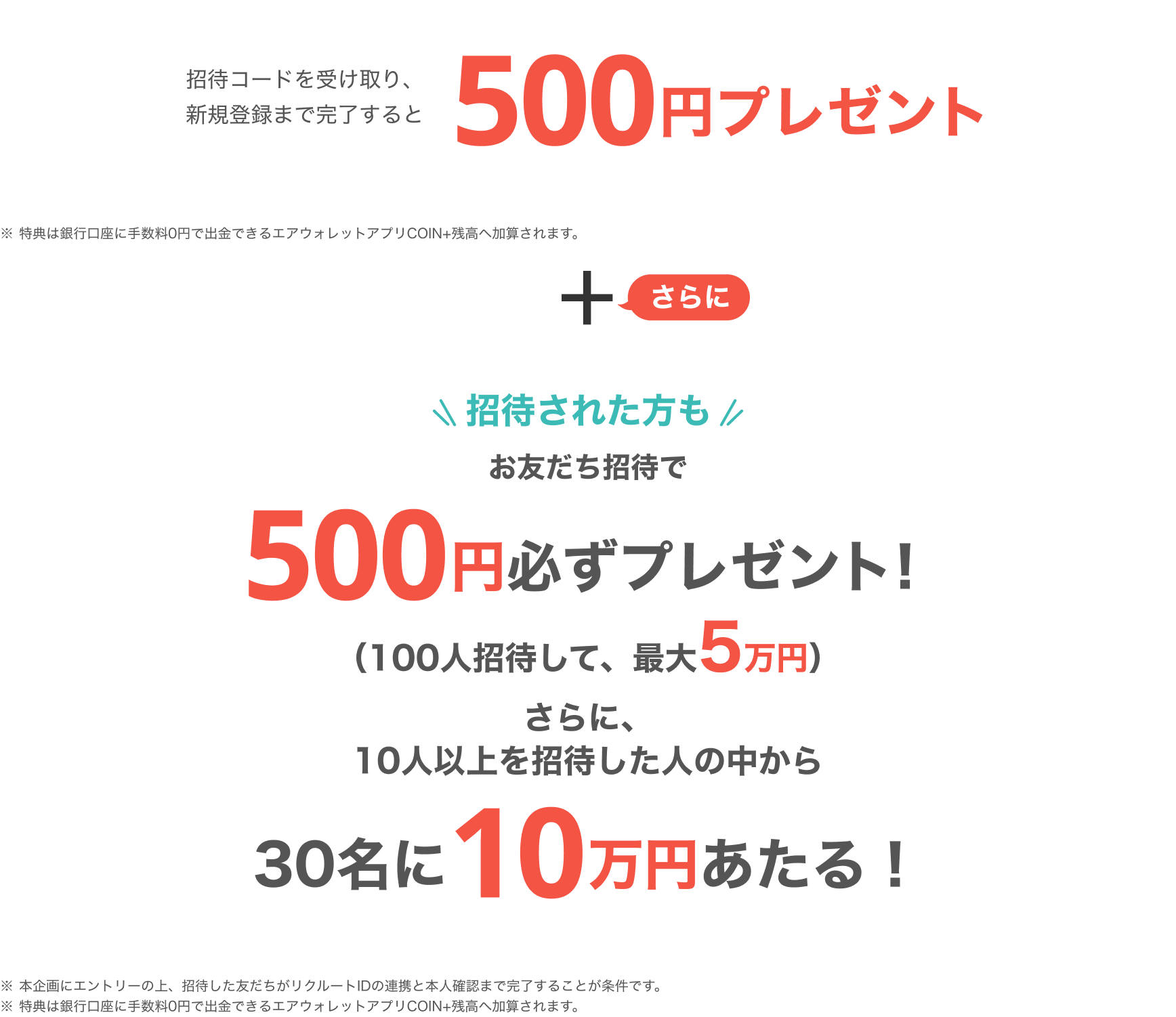 本人確認まで完了すると500円プレゼント