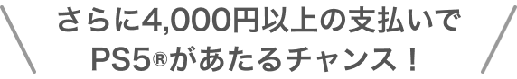 さらに4,000円以上の支払いでPS5®があたるチャンス!