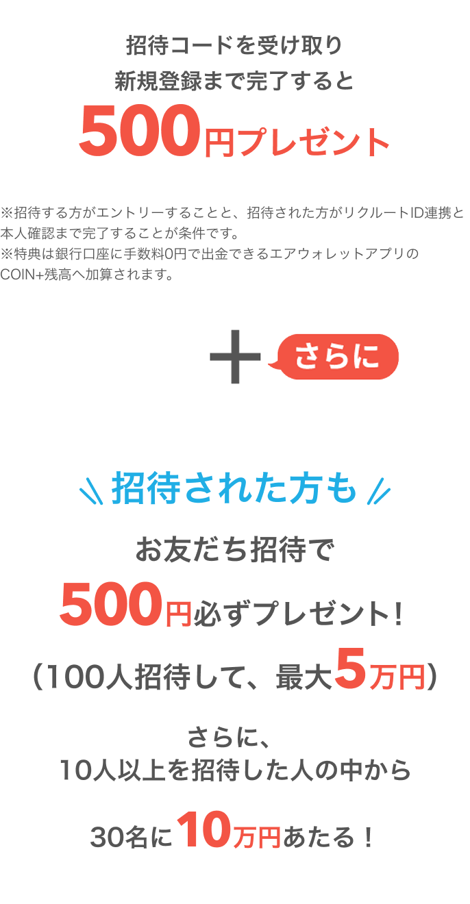 本人確認まで完了すると500円プレゼント