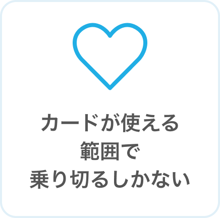 カードが使える範囲で乗り切るしかない
