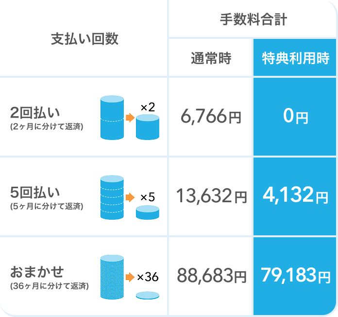 支払いペースごとの利息額を確認する 300,000円