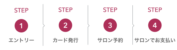 エントリー カード発行 サロン予約 サロンでお支払い