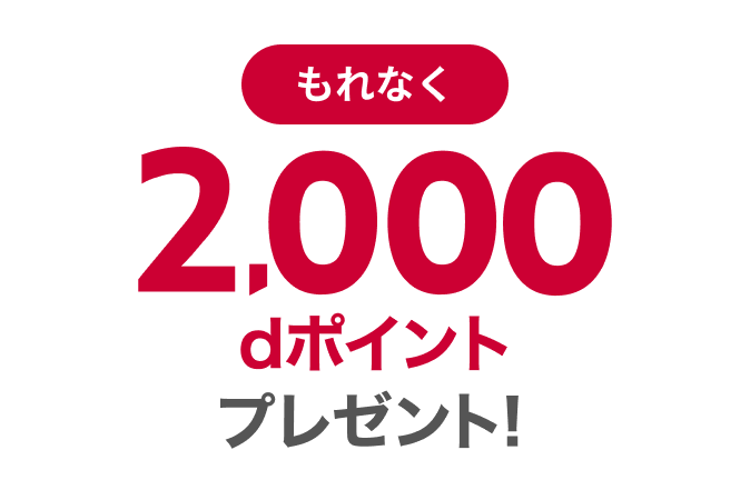 もれなく2,000 dポイント プレゼント！