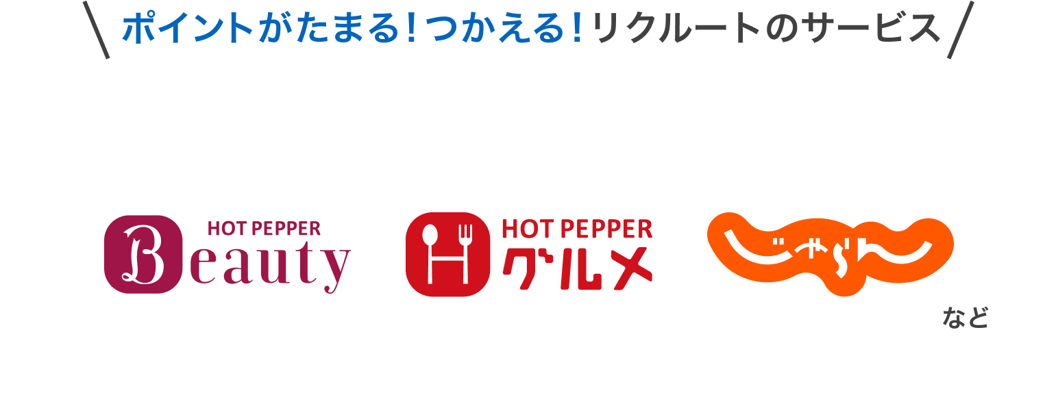 ポイントがたまる！つかえる！リクルートのサービス