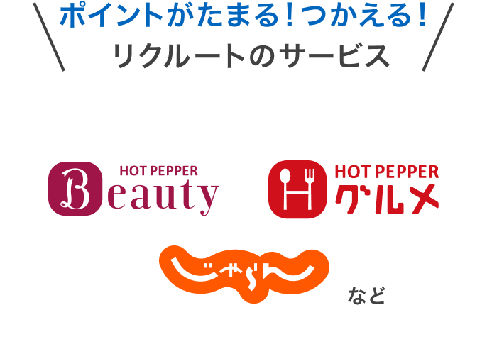 ポイントがたまる！つかえる！リクルートのサービス