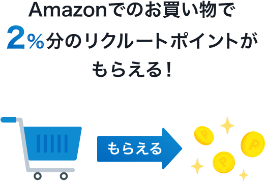 Amazonでのお買い物で2％分のリクルートポイントがもらえる！